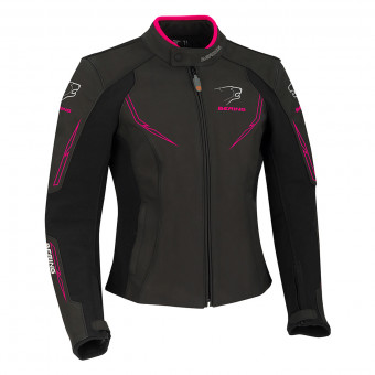 Blouson Moto Bering Lady Kalina Black Fuchsia