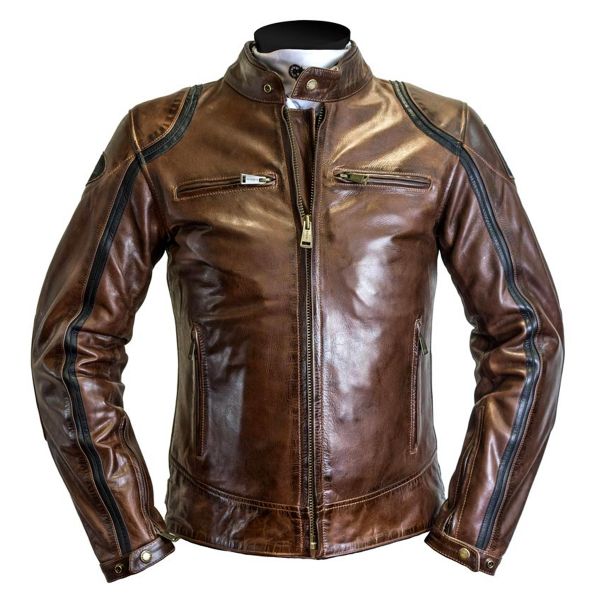 Blouson Moto Textile Chuck Tex Men MOTOBLOUZ - Polyester 600D, Protections CE Niveau 2, Doublure Thermique Amovible - Marron Foncé/camel - 9