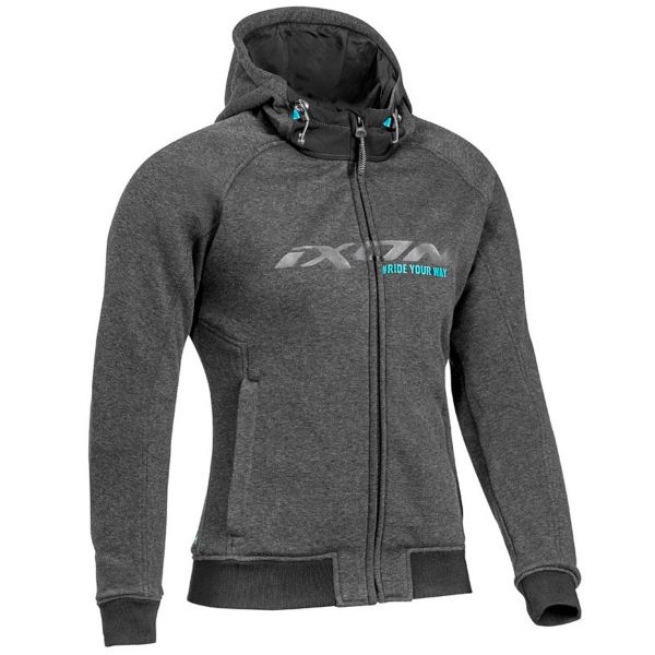 Blouson Moto Ixon Palermo Lady Anthracite Turquoise