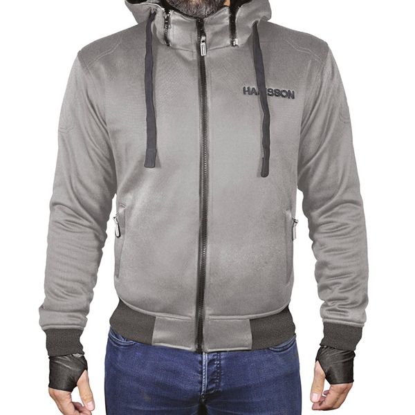 Sweat Harisson Patriot gris anthracite, sweat moto kevlar, homologué CE