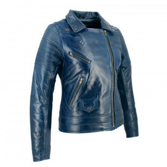 Blouson Moto Soubirac Suzy Bleu