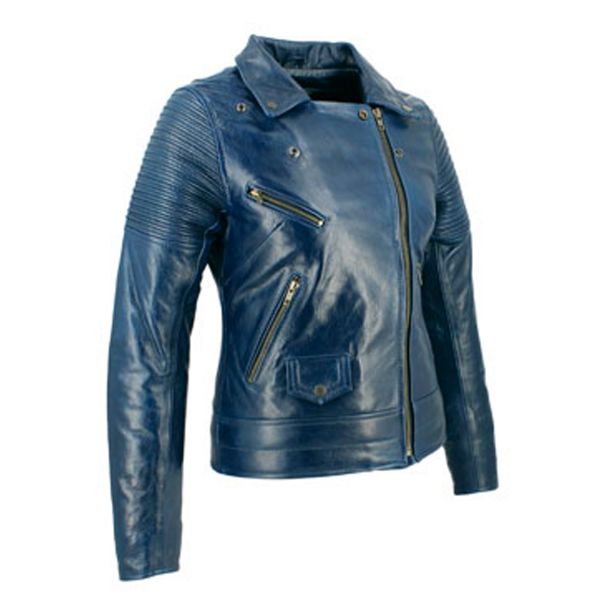 Blouson Moto Soubirac Suzy Bleu