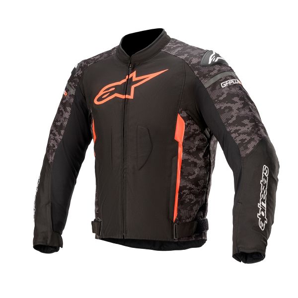Blouson Moto Alpinestars T-GP Plus R V3 Black Camo Red Fluo