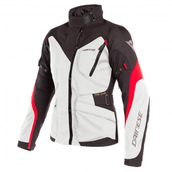 Blouson Moto Dainese Tempest 2 Lady D-Dry Light Grey Black Tour Red
