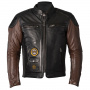 Blouson Moto Helstons Tracker Leather Black Camel