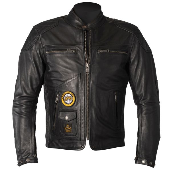 Blouson Moto Helstons Tracker Leather Black Blouson Moto Helstons Tracker Leather Black