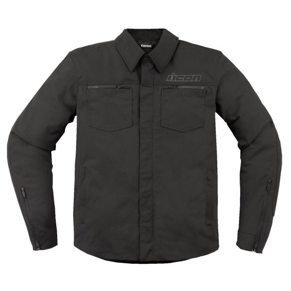 Blouson Moto ICON Upstate Canvas Black