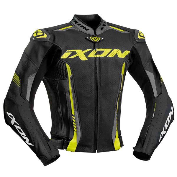 Blouson Moto Ixon Vortex 2 Jacket Noir Gris Jaune Vif