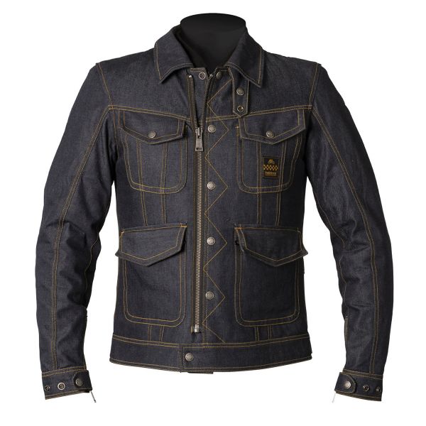 Blouson Moto Helstons Yard Denim Raw Blue
