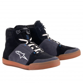 Baskets Moto Alpinestars Chrome Black Asphalt Gum Blue Baskets Moto Alpinestars Chrome Black Asphalt Gum Blue