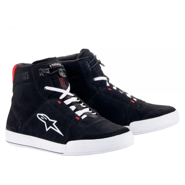 Baskets Moto Alpinestars Chrome Black White Bright Red