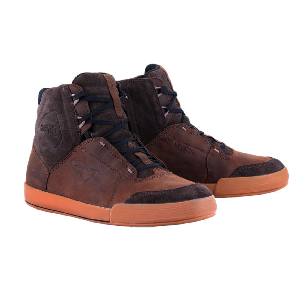 Baskets Moto Alpinestars Chrome Crafted Drystar Brown Gum