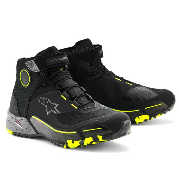 Baskets Moto Alpinestars CR-X Drystar Black Dark Gray Yellow Fluo