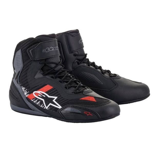 Baskets Moto Alpinestars Faster 3 Rideknit Black Grey Bright Red