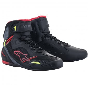 Baskets Moto Alpinestars Faster 3 Rideknit Black Red Yellow Fluo