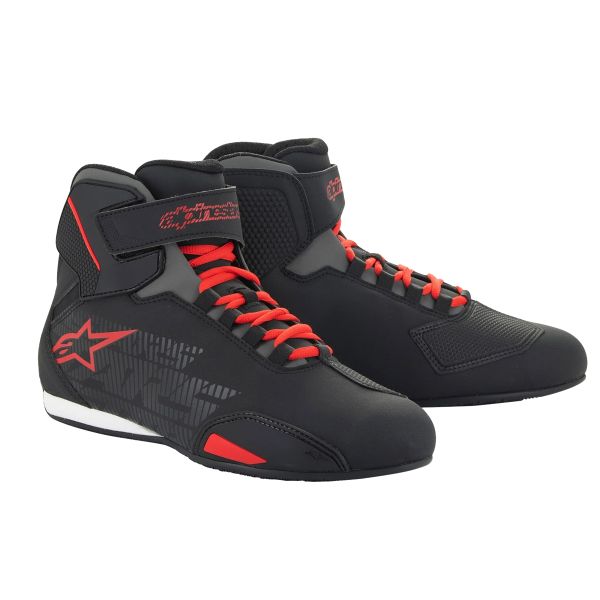 Baskets Moto Alpinestars Sektor Black Bright Red Baskets Moto Alpinestars Sektor Black Bright Red