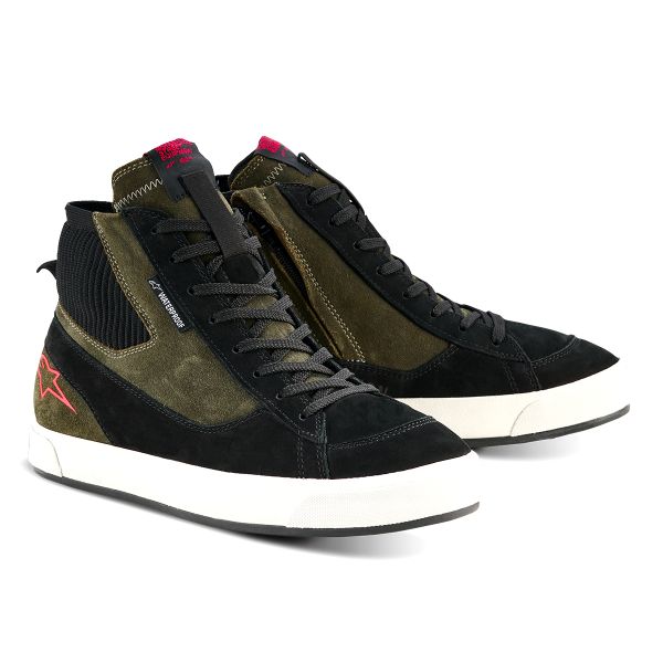 Baskets Moto Alpinestars Stated Waterproof Military Green Black Off White