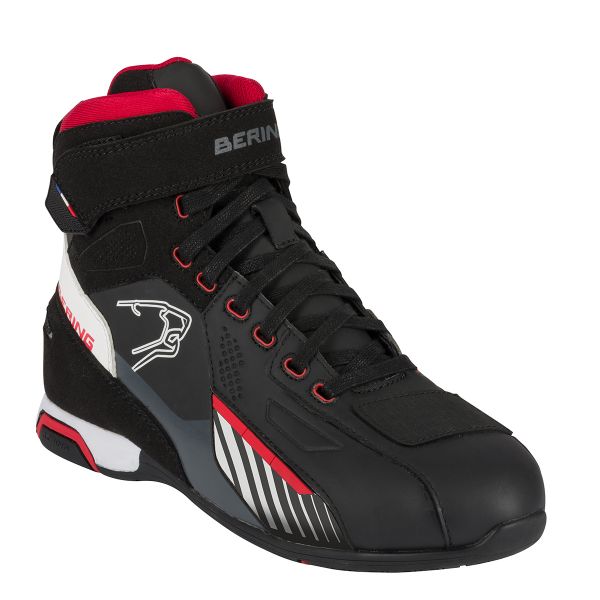 Baskets Moto Bering Tiger Waterproof Black White Red