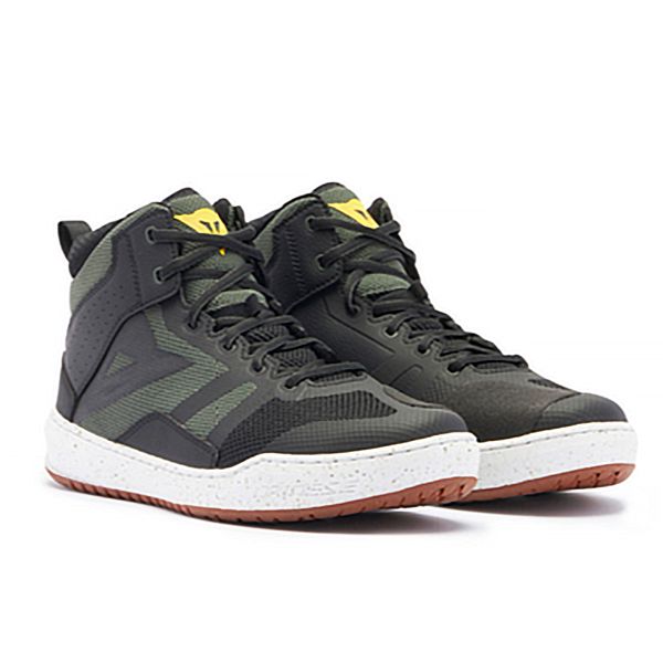 Baskets Moto Dainese Suburb Air Black White Army Green Baskets Moto Dainese Suburb Air Black White Army Green