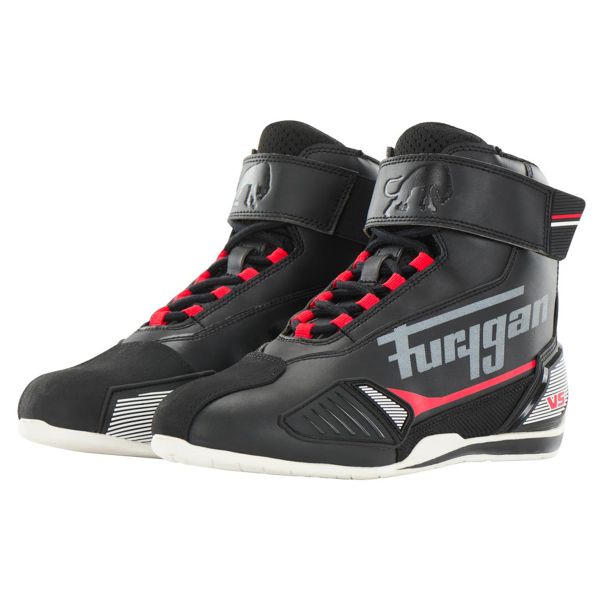 Baskets Moto Furygan V5 D3O Black White Red