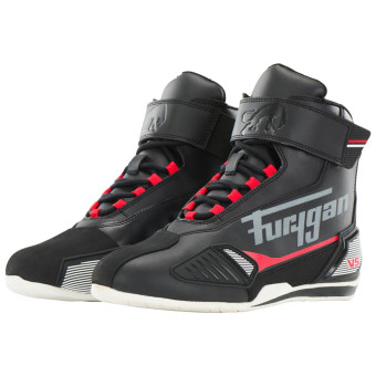 Baskets Moto Furygan V5 D3O WP Black White Red
