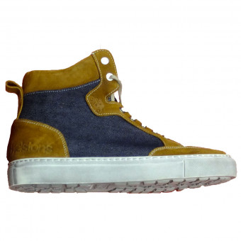 Baskets Moto Helstons Kobe Armalith Leather Gold Blue Baskets Moto Helstons Kobe Armalith Leather Gold Blue