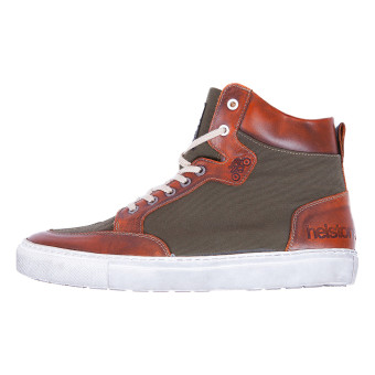 Baskets Moto Helstons Kobe Armalith Leather Kaki Brown Baskets Moto Helstons Kobe Armalith Leather Kaki Brown