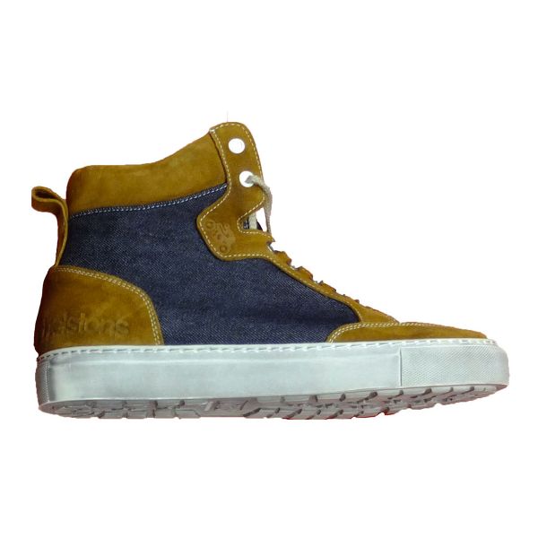 Baskets Moto Helstons Maya Armalith Leather Gold Blue