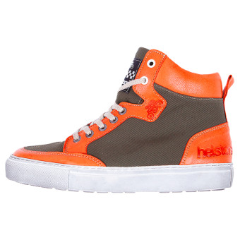 Baskets Moto Helstons Maya Armalith Leather Kaki Orange Baskets Moto Helstons Maya Armalith Leather Kaki Orange