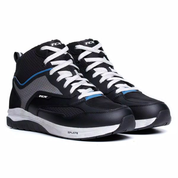 Baskets Moto TCX Nalbak WP Black Denim