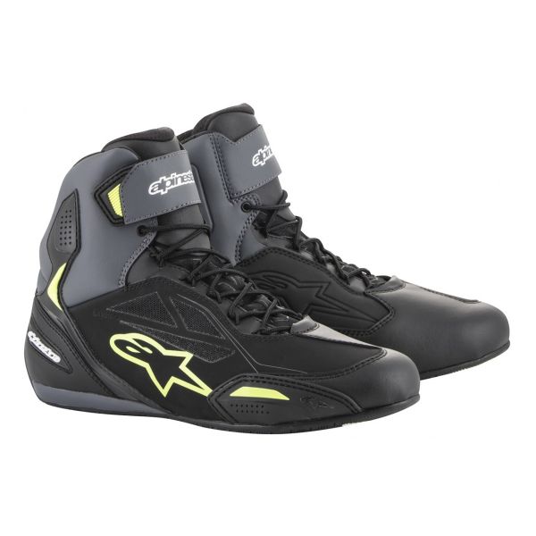 Baskets Moto Alpinestars Faster 3 Drystar Black Grey Yellow Fluo