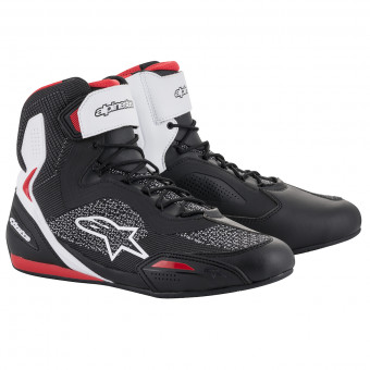 Baskets Moto Alpinestars Faster 3 Rideknit Black White Red Baskets Moto Alpinestars Faster 3 Rideknit Black White Red