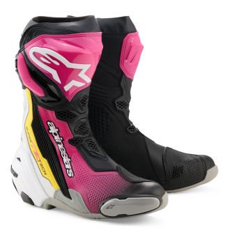Bottes Moto Alpinestars Supertech R Boot Black Magenta White Yellow