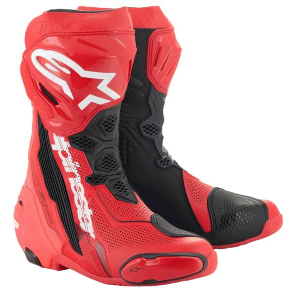 Bottes Moto Alpinestars Supertech R Vented Boot Bright Red Fluo Bottes Moto Alpinestars Supertech R Vented Boot Bright Red Fluo