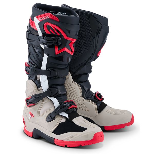 Bottes Moto Alpinestars Tech 7 Enduro Black Light Gray Bright Red