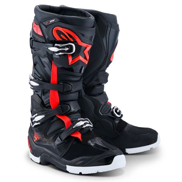 Bottes Moto Alpinestars Tech 7 Enduro Drystar Black Red Fluo White