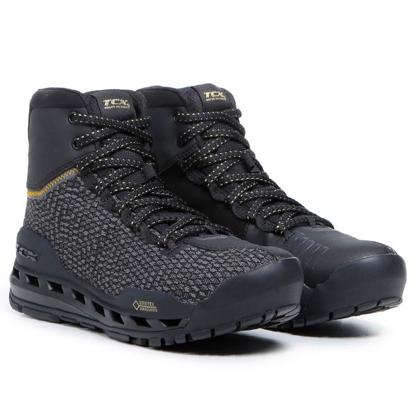 Bottes moto TCX Climatrek Surround Lady Gore Tex Black Gold cherche Proprietaire iCasque