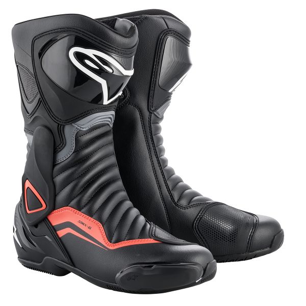 Bottes Moto Alpinestars SMX-6 V2 Black Grey Red Fluo