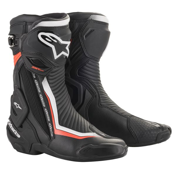Bottes Moto Alpinestars SMX Plus V2 Black White Red Fluo