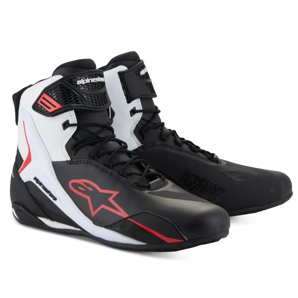 Chaussures Moto Alpinestars Faster 4 Black White Red Chaussures Moto Alpinestars Faster 4 Black White Red