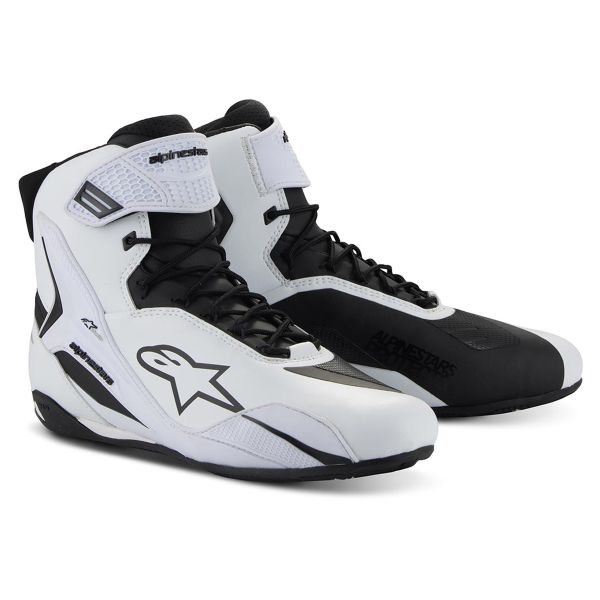 Chaussures Moto Alpinestars Stella Faster 4 White Black Chaussures Moto Alpinestars Stella Faster 4 White Black