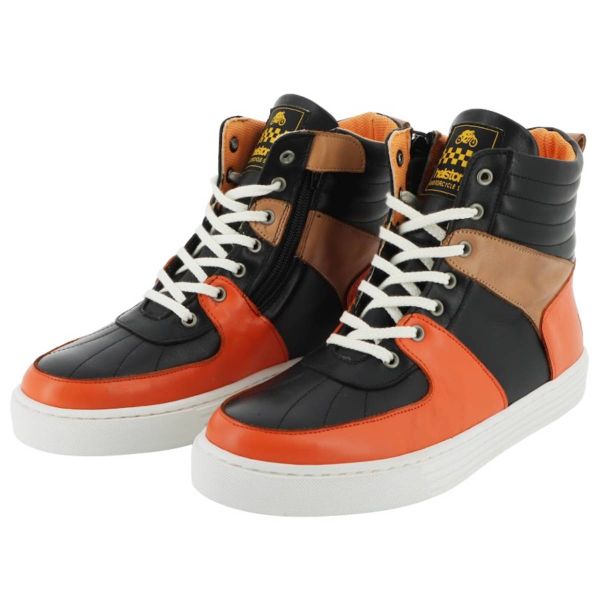 Chaussures Moto Helstons Run Noir Orange Beige