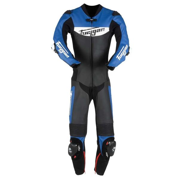 Combinaison Moto Cuir Furygan Combi Junior Evo Black Blue White