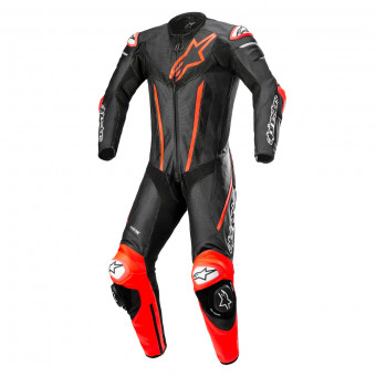 Combinaison Moto Cuir Alpinestars Fusion Suit 1PC Black Red Fluo