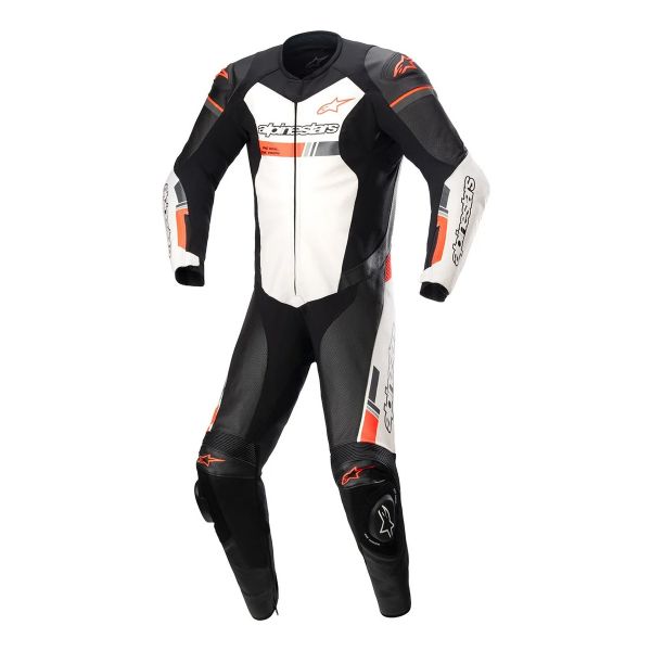 Combinaison Moto Cuir Alpinestars GP Force Chaser Black White Red Fluo Combinaison Moto Cuir Alpinestars GP Force Chaser Black White Red Fluo