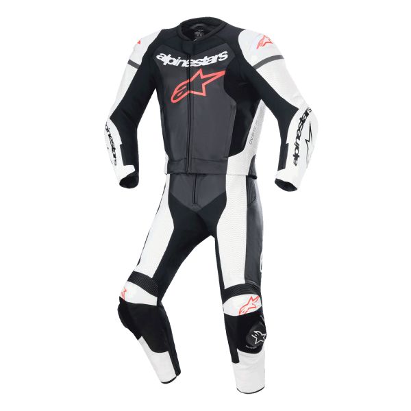 Combinaison Moto Cuir Alpinestars GP Force Lurv 2PC Black White Red Fluo Combinaison Moto Cuir Alpinestars GP Force Lurv 2PC Black White Red Fluo