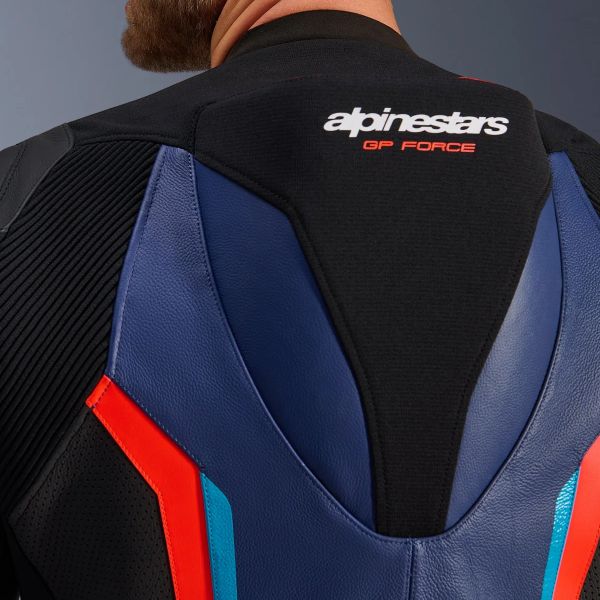 Alpinestars GP Force V2 Leather Suit 1PC Black Blue Red Fluo