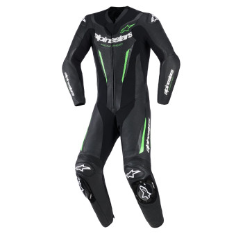 Combinaison Moto Cuir Alpinestars GP Force V2 Leather Suit 1PC Black Green