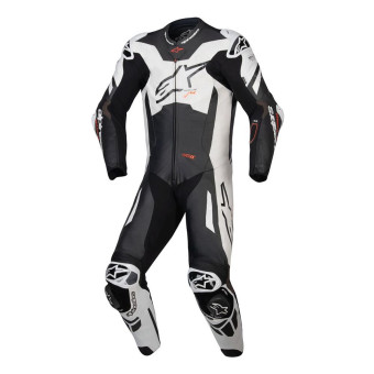 Combinaison Moto Cuir Alpinestars GP Plus V4 Sprint 1PC Black White Red Fluo