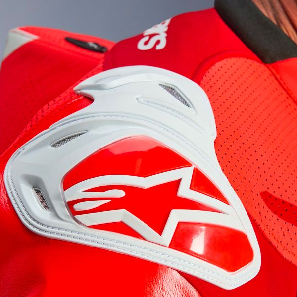 Alpinestars GP Tech V5 1 PC Leather Suit Red Fluo Bright Red White